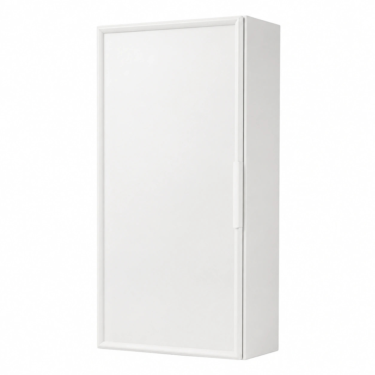 Mobile bagno sospeso completamente realizzato in MDF e PET, pensile bagno sospeso reversibile dxsx, manigia in alluminio - Bianco - 35 × 18 × 78,2 cm