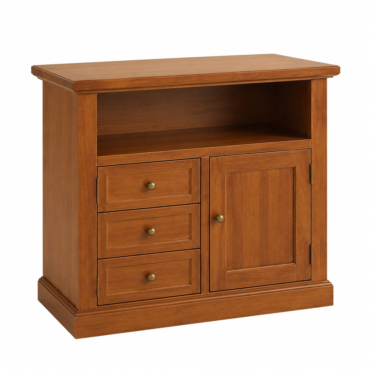 Mobile porta tv, stile classico, in legno massello e mdf con rifinitura in noce lucido - Mis. 84 × 40 × 80