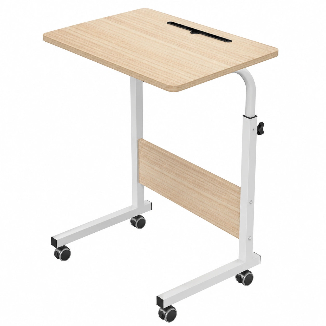 Scrivania Mobile PC per Lavoro, Tavolino Laptop 60 × 40cm a Casa o Ufficio con 4 Ruote Mobili, Altezza Regolabile 71-90cm, Portatile Tavolo Laptop