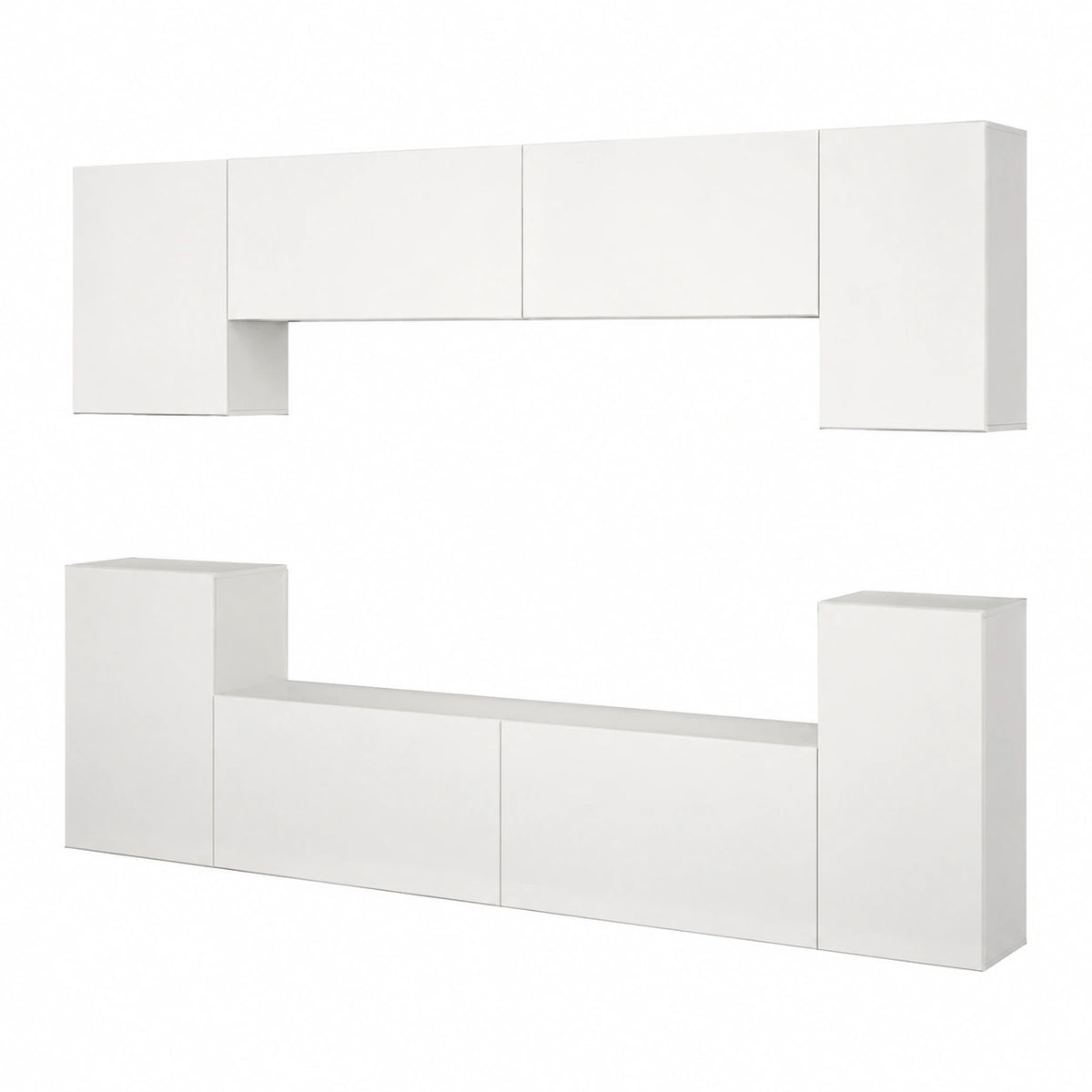 Furnitech AN294 Pareti attrezate, Soggiorno moderno, set mobile TV, Armadio moderno, Pensile … (Led blu