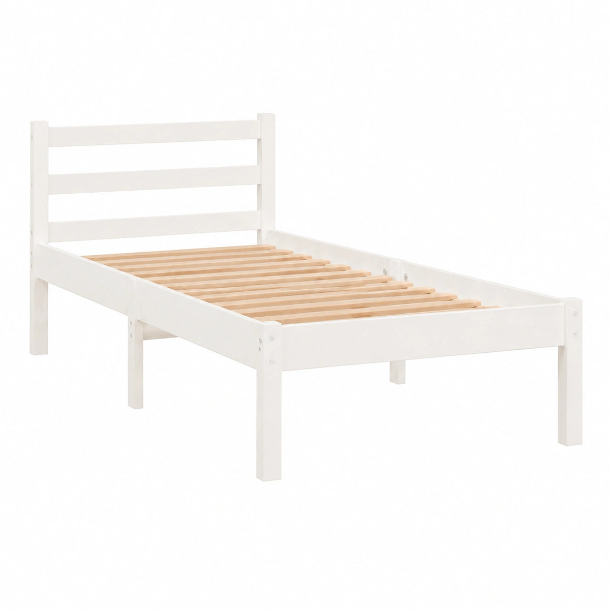 VidaXL Giroletto in Legno Massello Bianco 75 × 190 cm piccolo Single