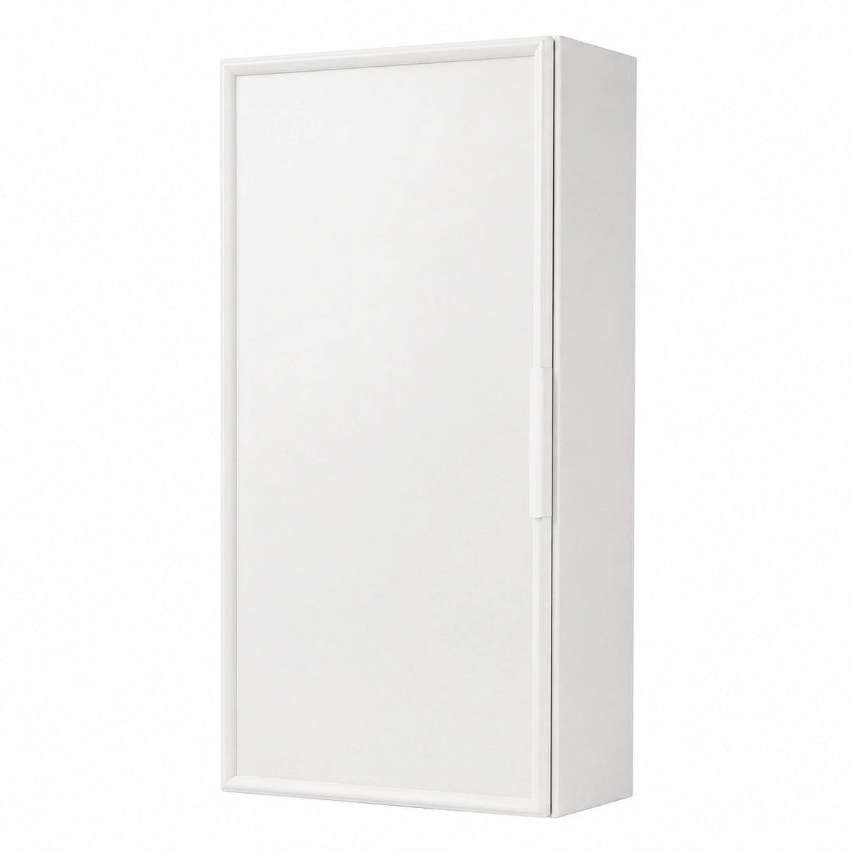 Mobile bagno sospeso completamente realizzato in MDF e PET, pensile bagno sospeso reversibile dxsx, manigia in alluminio - Bianco - 35 × 18 × 78,2 cm