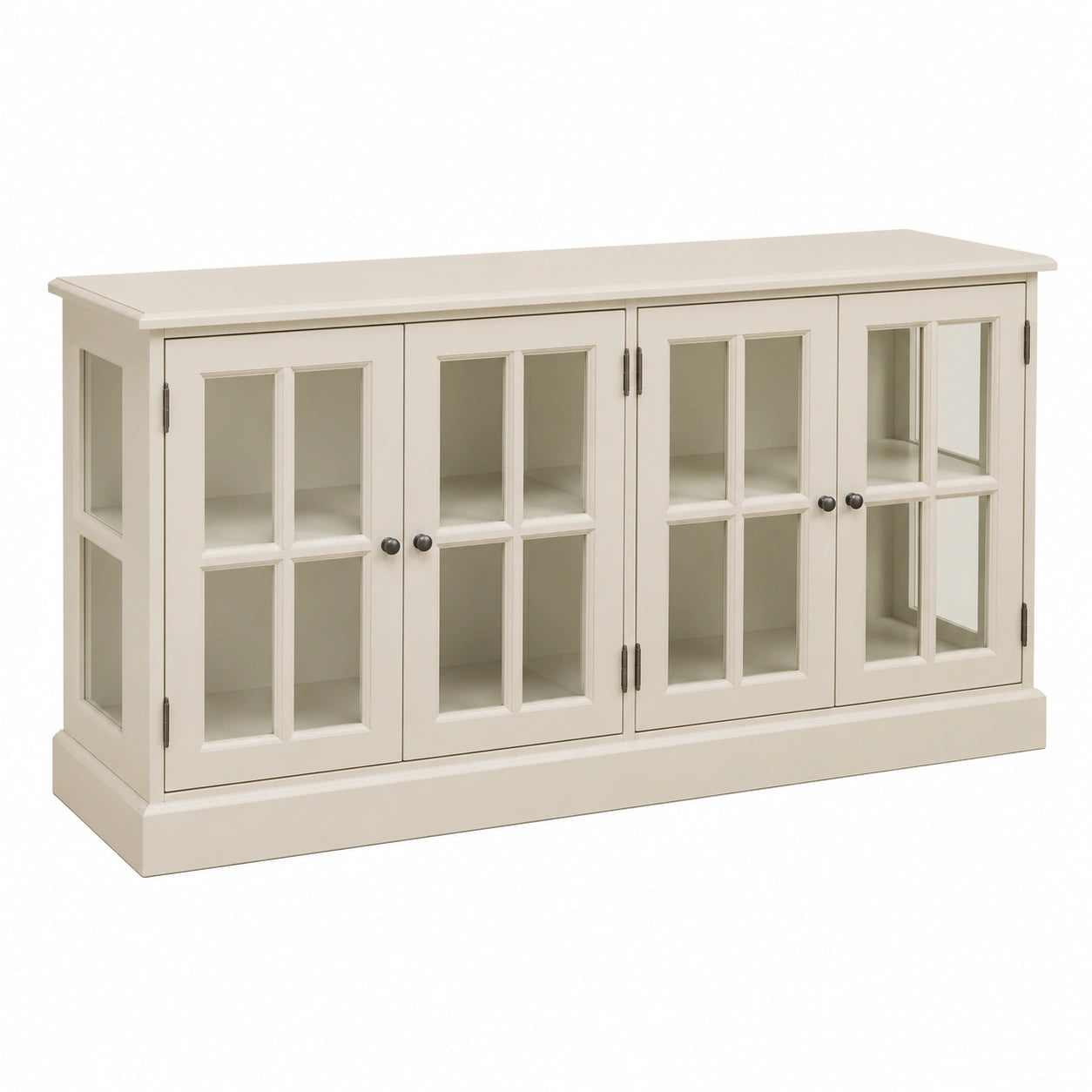 Credenza in Stile Country in Legno massello Grigio 175 × 53 x A. 90 cm - Armadio in Stile Country in Legno massello con 4 Ante - Mobile in Stile